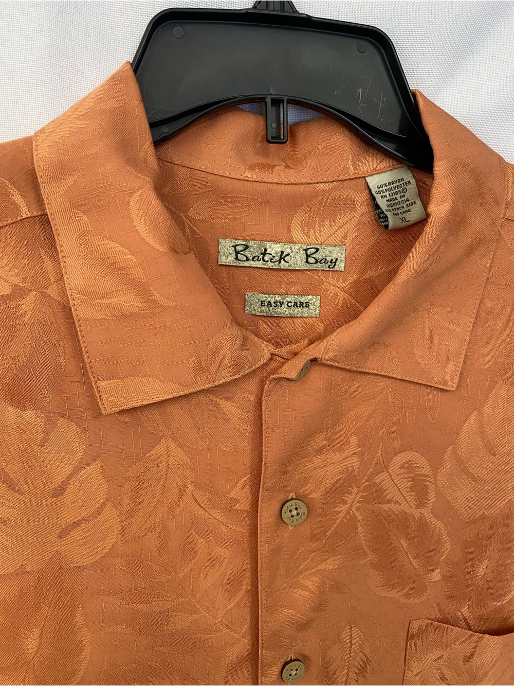 Batik Bay Orange Hawaiian Button-Up Shirt